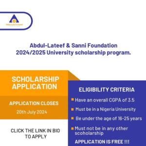 Abdul-Lateef And Sanni Foundation (ASF) Scholarship Program 2024